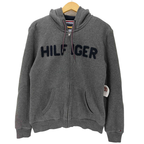 トミーヒルフィガー TOMMY HILFIGER パイル地ロゴ フルジップパーカー 裏ボア メンズ import:M