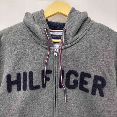 トミーヒルフィガー TOMMY HILFIGER パイル地ロゴ フルジップパーカー 裏ボア メンズ import:M