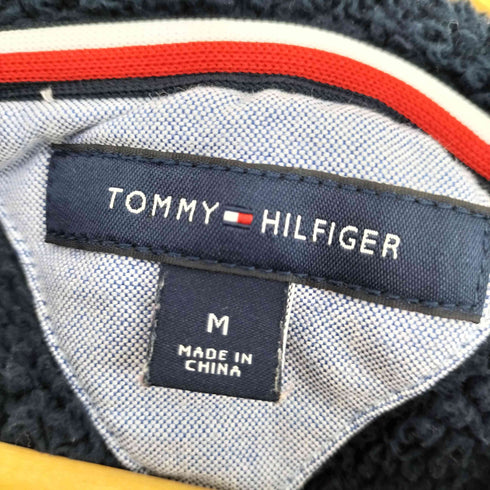 トミーヒルフィガー TOMMY HILFIGER パイル地ロゴ フルジップパーカー 裏ボア メンズ import:M