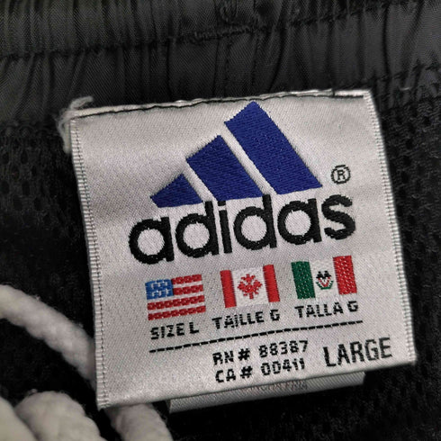 アディダス adidas 90S 万国旗タグ パフォーマンスロゴ 刺繍 裏地メッシュ ナイロン イージー パンツ メンズ L