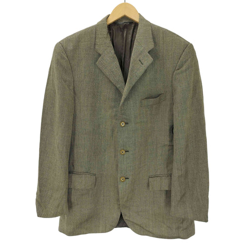 ポロバイラルフローレン Polo by RALPH LAUREN 80-90S イタリア製 三角タグ 織り シルク ウール 3B テーラード ジャケット メンズ EUR:52