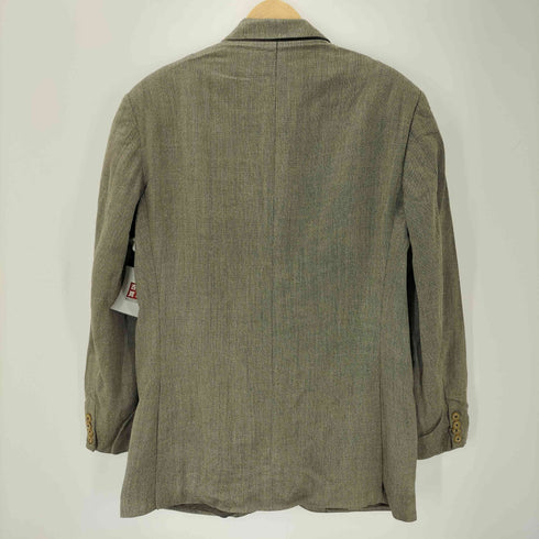 ポロバイラルフローレン Polo by RALPH LAUREN 80-90S イタリア製 三角タグ 織り シルク ウール 3B テーラード ジャケット メンズ EUR:52