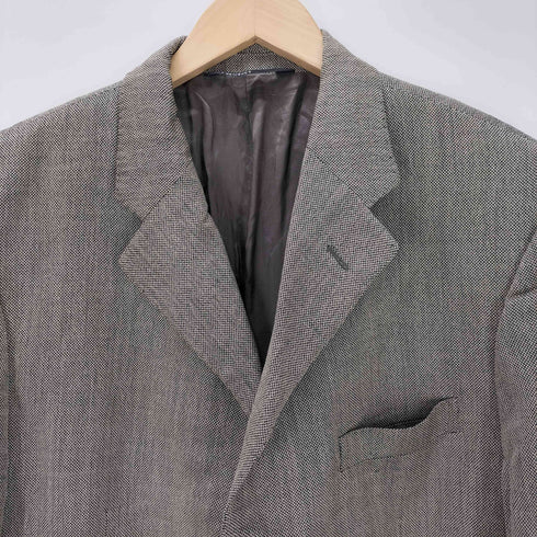 ポロバイラルフローレン Polo by RALPH LAUREN 80-90S イタリア製 三角タグ 織り シルク ウール 3B テーラード ジャケット メンズ EUR:52