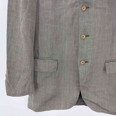 ポロバイラルフローレン Polo by RALPH LAUREN 80-90S イタリア製 三角タグ 織り シルク ウール 3B テーラード ジャケット メンズ EUR:52