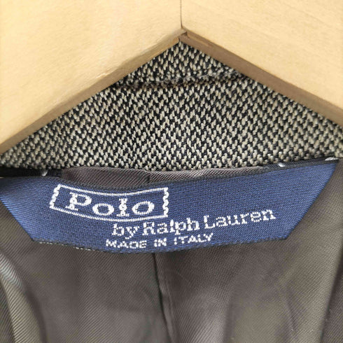 ポロバイラルフローレン Polo by RALPH LAUREN 80-90S イタリア製 三角タグ 織り シルク ウール 3B テーラード ジャケット メンズ EUR:52