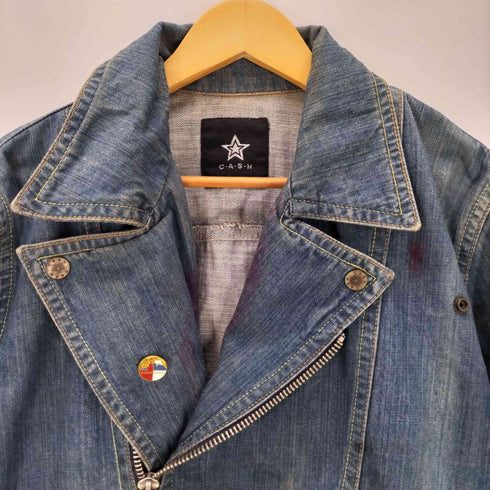C・A・S・H ワッペン ピンズ デニム ライダース ジャケット メンズ 100