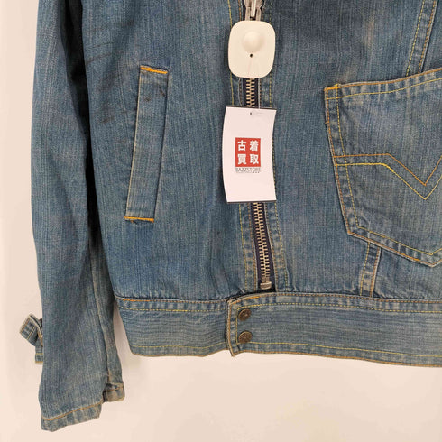 C・A・S・H ワッペン ピンズ デニム ライダース ジャケット メンズ 100