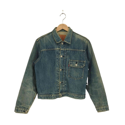 リーバイス Levis 90s 92年製 ボタン裏J02 日本製 70502XX BIGE シンチバック 1st デニムジャケット メンズ 38