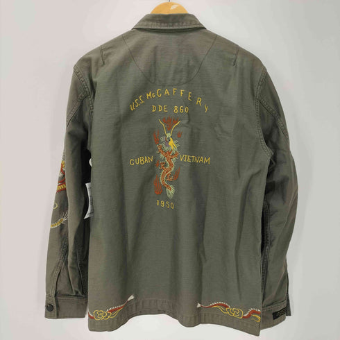 エゴトリッピング EGO TRIPPING U.S.S. McCaffery DDE 860 竜 ドラゴン 刺繍 ミリタリー シャツ メンズ 48