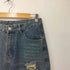 ダメージ加工 レース デニムパンツ レディース XL