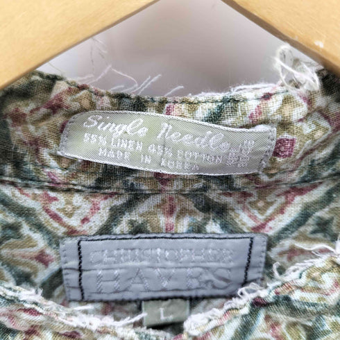 hayes チャイナボタン バンドカラーシャツ レディース import:L