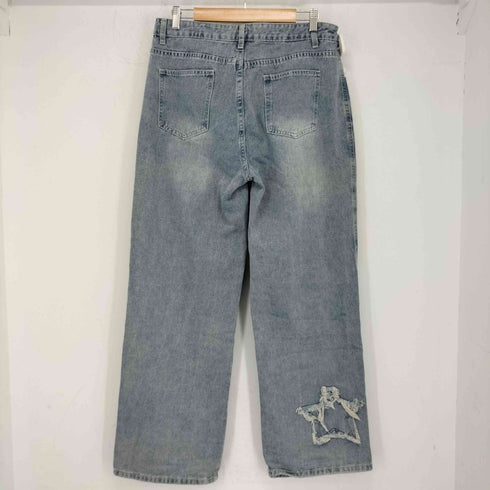 Y2K 星 ダメージ加工 デニム パンツ メンズ XL