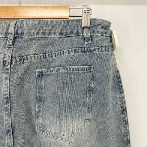 Y2K 星 ダメージ加工 デニム パンツ メンズ XL