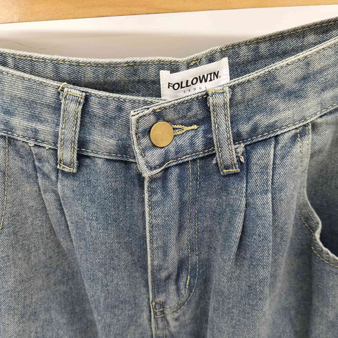FOLLOWIN ポケットカーゴウォッシング デニムパンツ レディース JPN:M