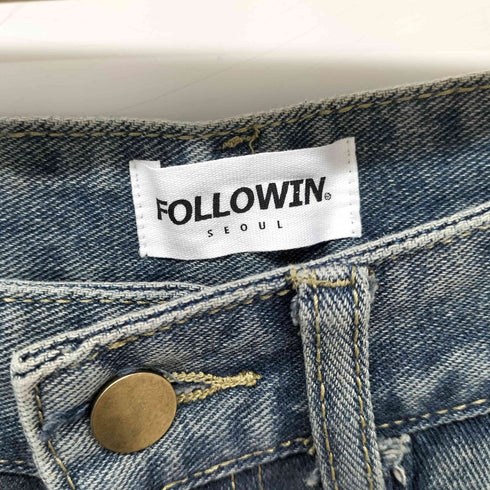 FOLLOWIN ポケットカーゴウォッシング デニムパンツ レディース JPN:M