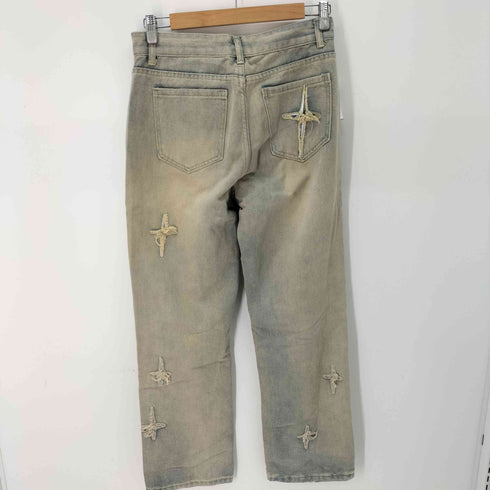 Y2K クロス ダメージ加工 デニム パンツ メンズ XL