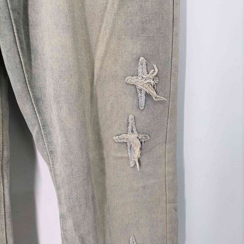 Y2K クロス ダメージ加工 デニム パンツ メンズ XL