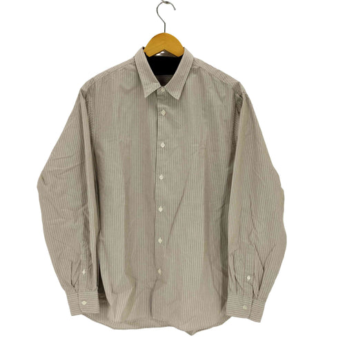 ユナイテッドアローズグリーンレーベルリラクシング UNITED ARROWS green label relaxing タイプライター ストライプ ジャストルーズ RG 長袖シャツ メンズ L