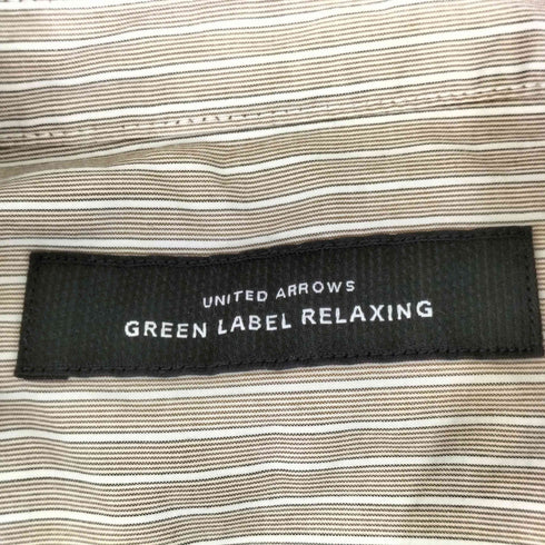 ユナイテッドアローズグリーンレーベルリラクシング UNITED ARROWS green label relaxing タイプライター ストライプ ジャストルーズ RG 長袖シャツ メンズ L