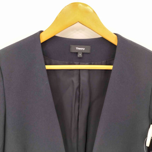 セオリー theory BENEFIELD ELEVATE CREPE2 ノーカラー ボタンレス テーラードジャケット レディース JPN:2