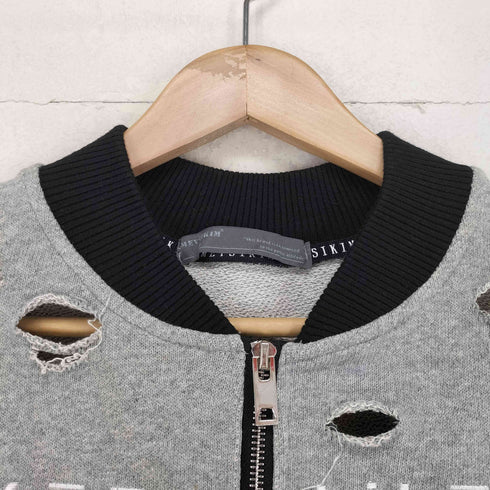 MEYSIKIM フロント刺繍クロップドコットンブルゾンジャケット Y2K レディース M