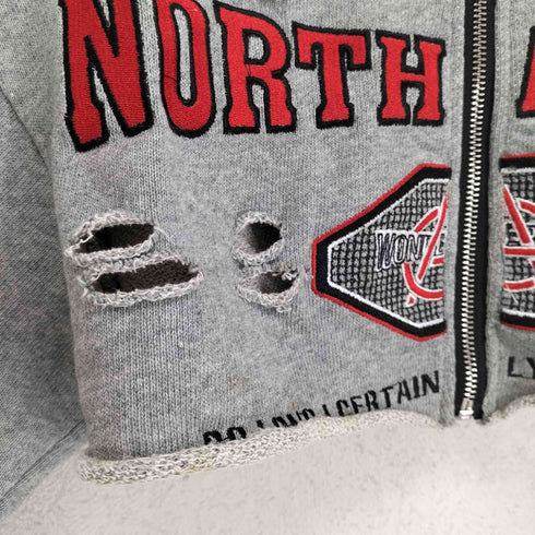 MEYSIKIM フロント刺繍クロップドコットンブルゾンジャケット Y2K レディース M