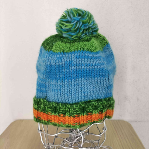 スマイル刺繍ボンボンニット Y2K レディース