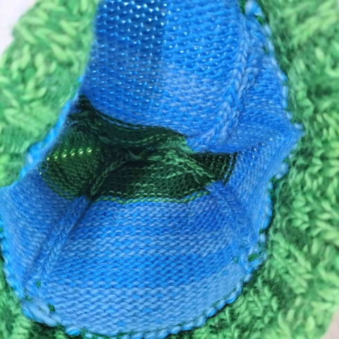 スマイル刺繍ボンボンニット Y2K レディース