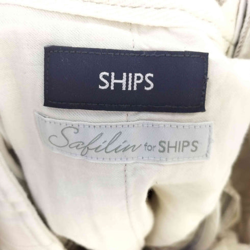 シップス SHIPS safilin社リネン ェック柄 ドローコード パンツ メンズ JPN:S
