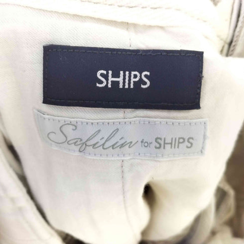 シップス SHIPS safilin社リネン ェック柄 ドローコード パンツ メンズ JPN:S