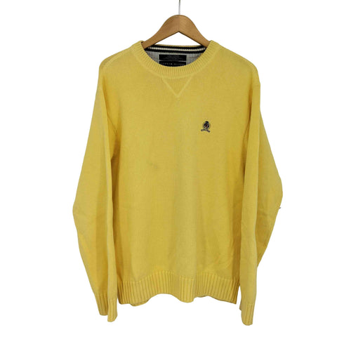 トミーヒルフィガー TOMMY HILFIGER エンブレム刺繍 コットンニット メンズ import:M