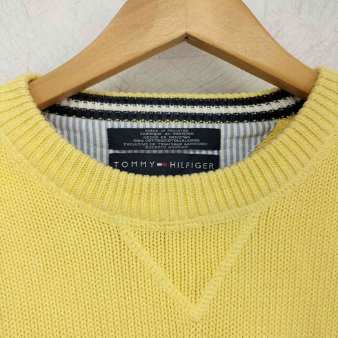 トミーヒルフィガー TOMMY HILFIGER エンブレム刺繍 コットンニット メンズ import:M