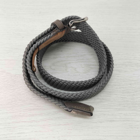 ラルコバレーノ Larcobaleno イタリア製 編み込み レザーベルト メンズ L