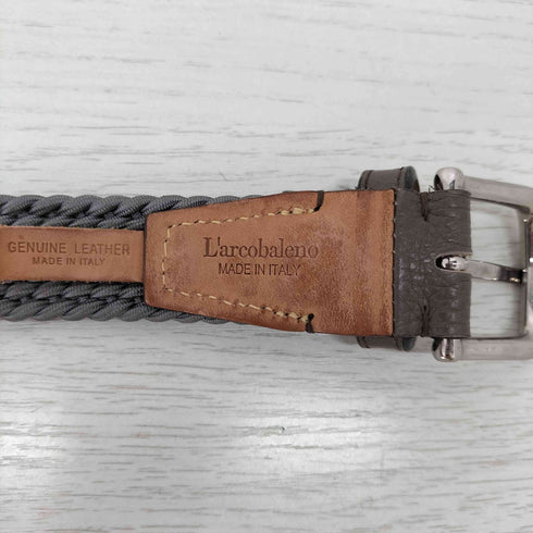 ラルコバレーノ Larcobaleno イタリア製 編み込み レザーベルト メンズ L