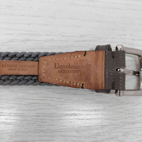 ラルコバレーノ Larcobaleno イタリア製 編み込み レザーベルト メンズ L