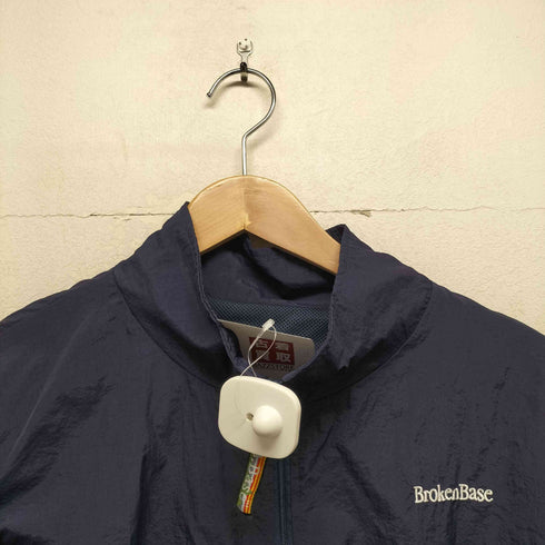 BROKENBASE ロゴ刺繍ナイロンハーフジップベスト outdoor メンズ L