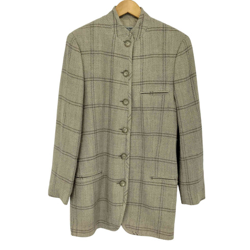 エンポリオアルマーニ EMPORIO ARMANI ウール ツイードスタンドカラージャケット レディース EUR:40