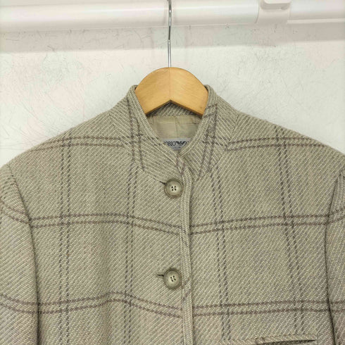 エンポリオアルマーニ EMPORIO ARMANI ウール ツイードスタンドカラージャケット レディース EUR:40