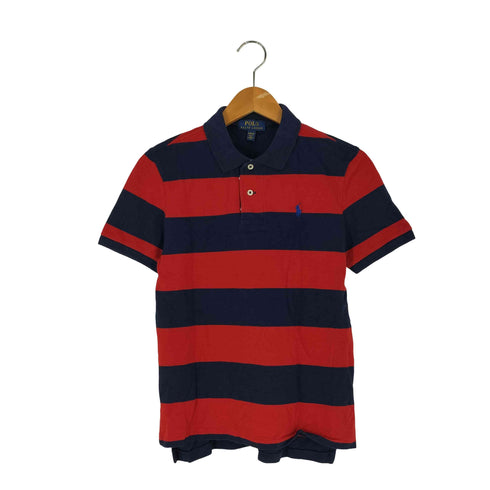 ポロラルフローレン POLO RALPH LAUREN スモールポニー刺繍 ボーダー 鹿の子ポロシャツ レディース M (10-12)
