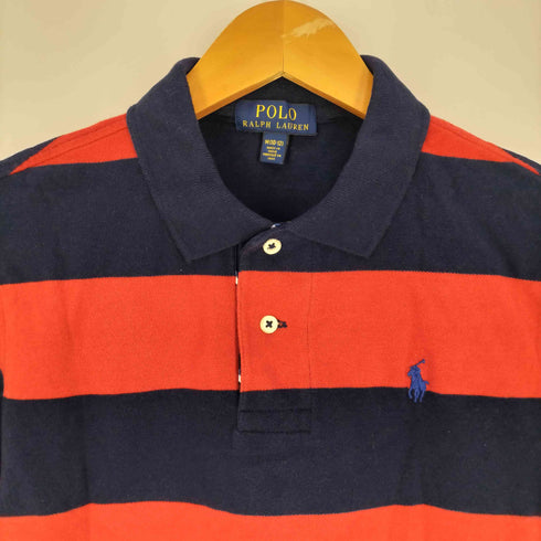 ポロラルフローレン POLO RALPH LAUREN スモールポニー刺繍 ボーダー 鹿の子ポロシャツ レディース M (10-12)
