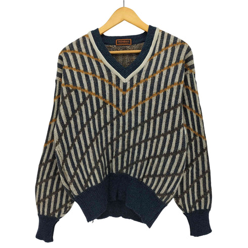 イヴサンローラン Yves Saint Laurent 70s tricots pour homme アルパカ モヘヤ混 Vネック ニット メンズ import:L