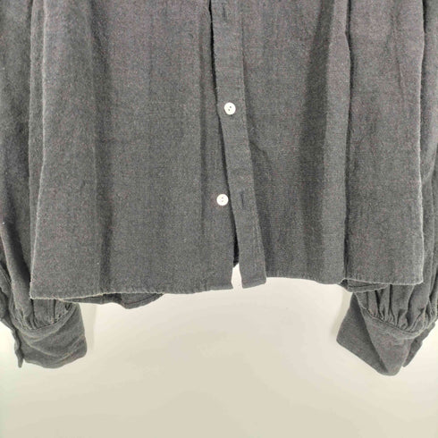 アールジュビリー R JUBILEE ウール混 リネン フリル装飾 L/S ブラウス レディース