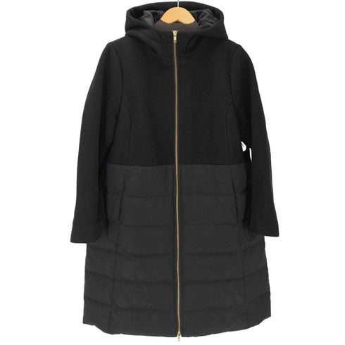 IEDIT メルトン調 切り替えのきれいめダウン遣いコート レディース LL