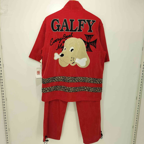 ガルフィー GALFY 犬 ロゴ刺繍 レオパード S/S トラックジャケット トラックパンツ セットアップ メンズ FREE