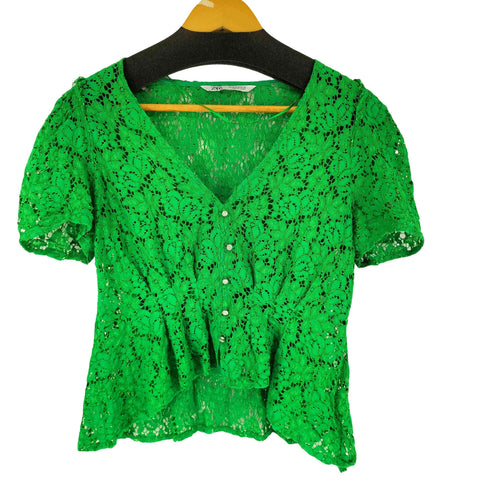 ザラ ZARA レース S/S ブラウス レディース US M