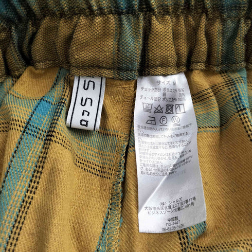 スカラー ScoLar 花蝶刺繍チュール重ねチェックパンツ レディース JPN:M