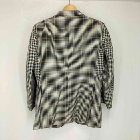 バーバリーズ BURBERRYS prestige collection シルク100 ハウンドトゥース 2Bテーラードジャケット メンズ