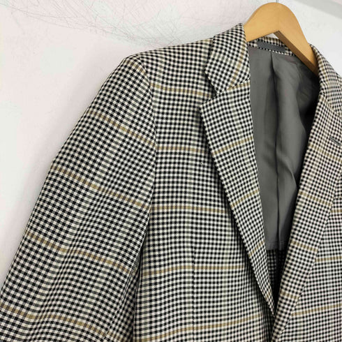 バーバリーズ BURBERRYS prestige collection シルク100 ハウンドトゥース 2Bテーラードジャケット メンズ