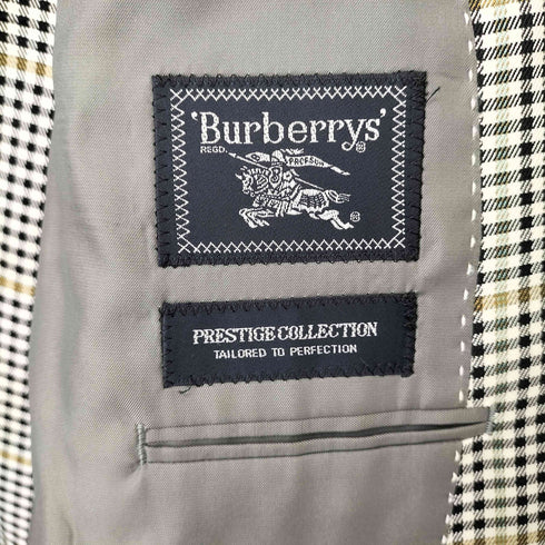 バーバリーズ BURBERRYS prestige collection シルク100 ハウンドトゥース 2Bテーラードジャケット メンズ