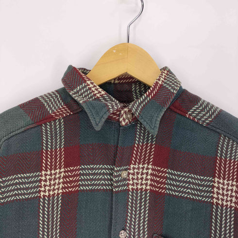 Johnny Cotton 90S USA製 チェック柄 フラップポケット フランネルシャツ メンズ import:M